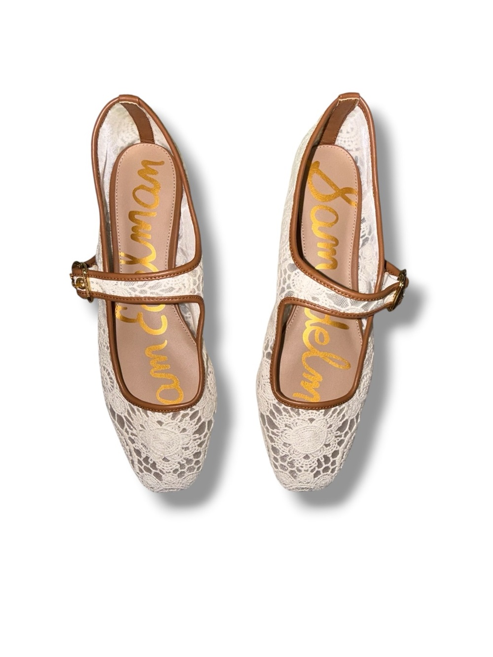 NEW SAM EDELMAN Michaela Flats - Neutral Cream Crochet Women’s 9.5M - Picture 6 of 11